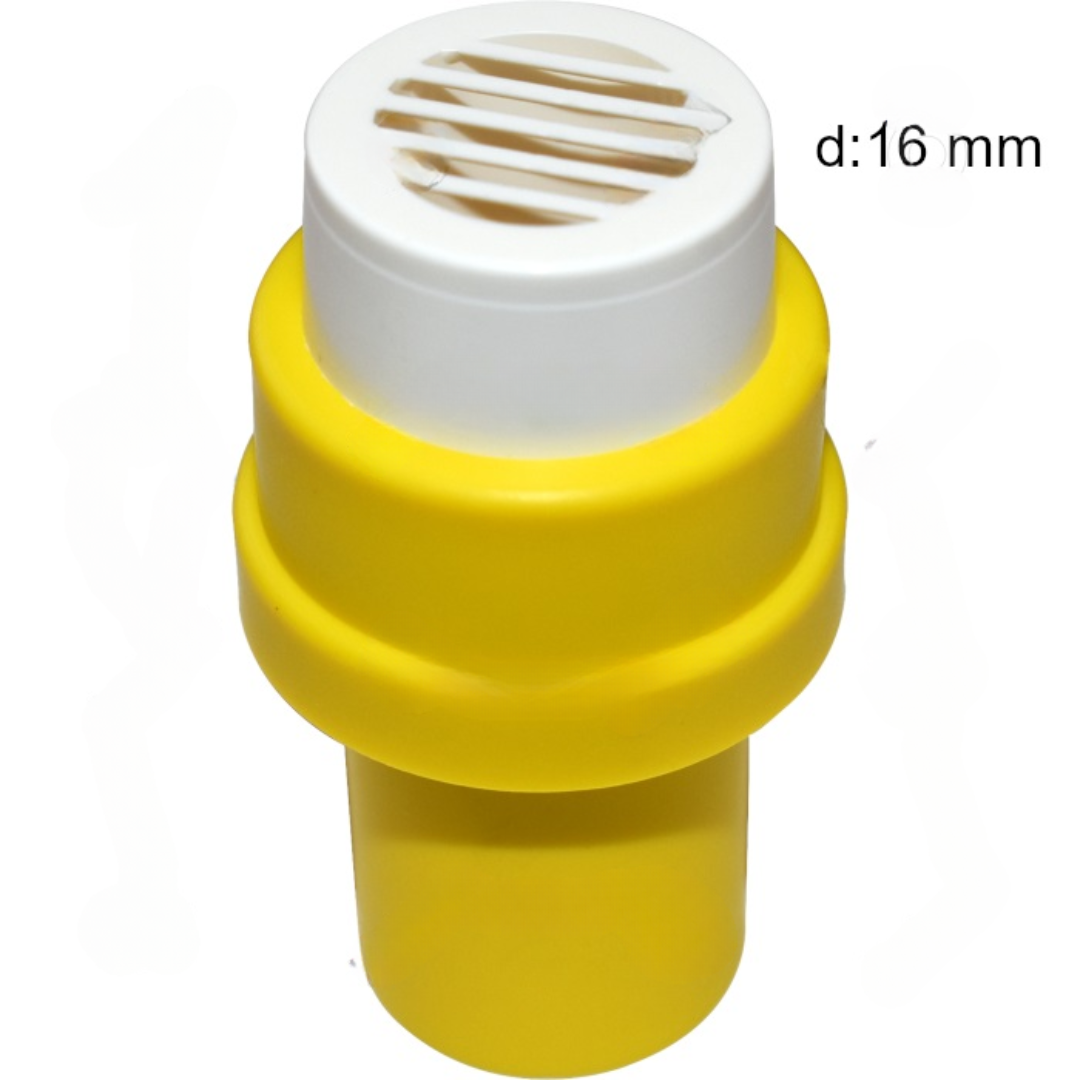 Kondenzvíz Elvezetőcső Záróvég 16mm (Sárga)